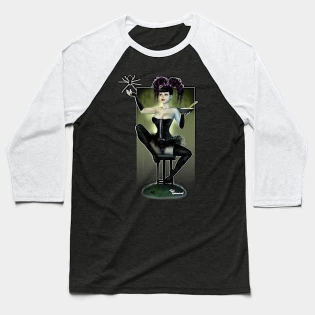 Little Miss Muffet Baseball T-Shirt by ted1air